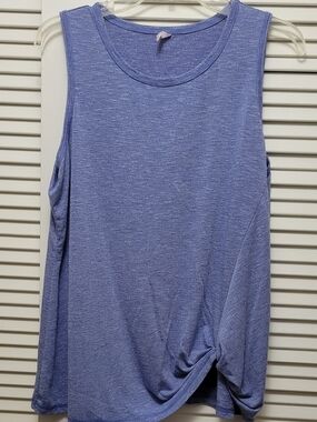 Ideology Heathered Periwinkle Work Out Tank with Side Twist